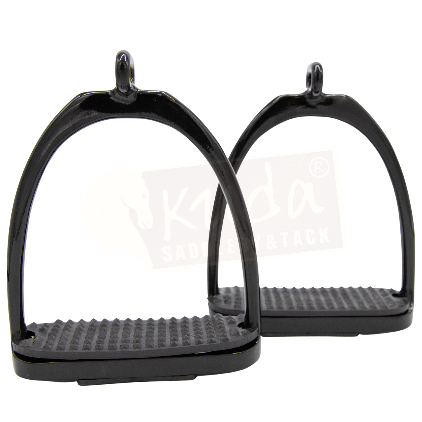 Black Pre-Twisted Stirrups with a Rubber Foot