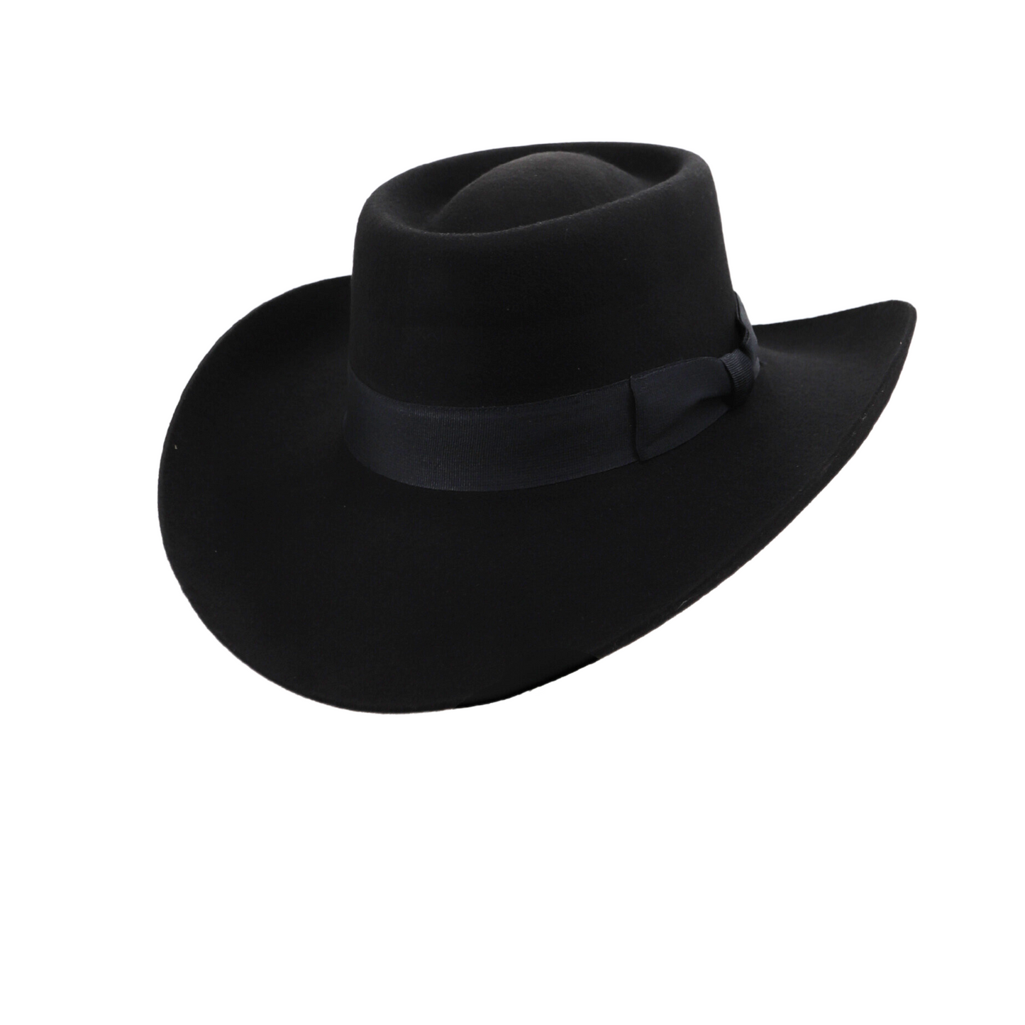 Wide Brim Black Felt Fino Hat