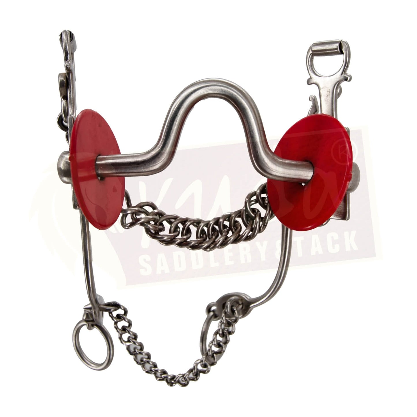 Chair Leg Shank Bit with U Port and Red Rubber Bit Guards