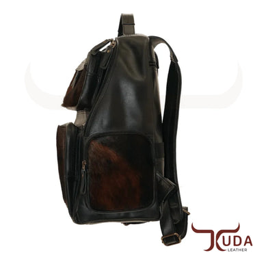 THE BLAKE - Cuero negro de grano superior y piel de vaca genuina atigrada