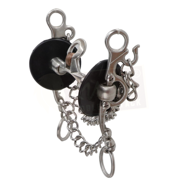 "C" Shank Bit with Interchangeable Mouthpiece, Spoon and Copper Rollers