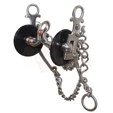 "C" Shank Bit with Interchangeable Mouthpiece, Spoon and Rollers