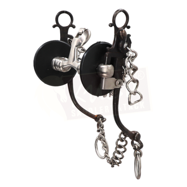 "C" Shank Bit with Interchangeable Mouthpiece, Spoon and Copper Rollers