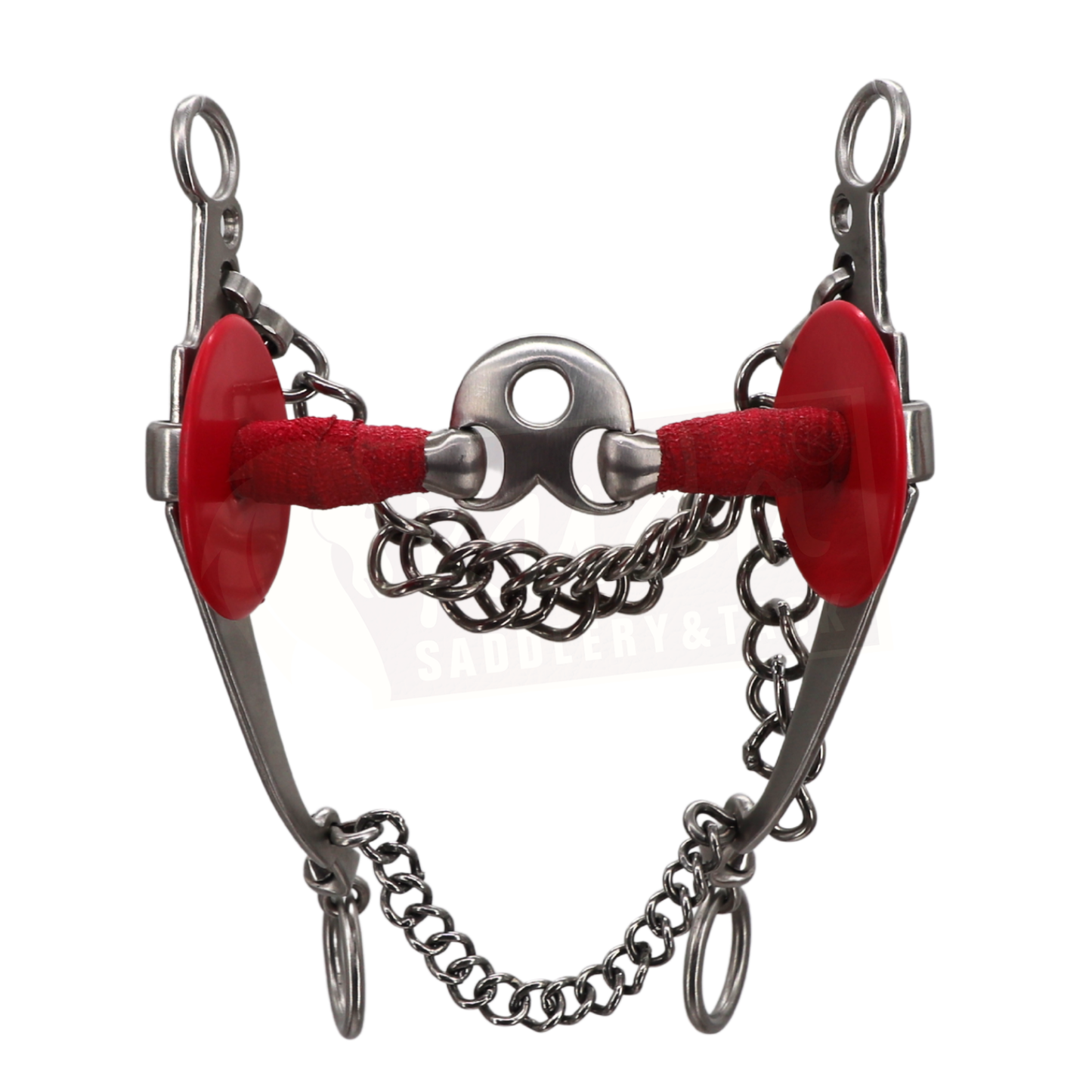 Fish Shank Bit with 3 pieces Broken Spoon and Red Rubber Guards
