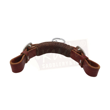 Bordillo de cuero trenzado con una pieza de metal