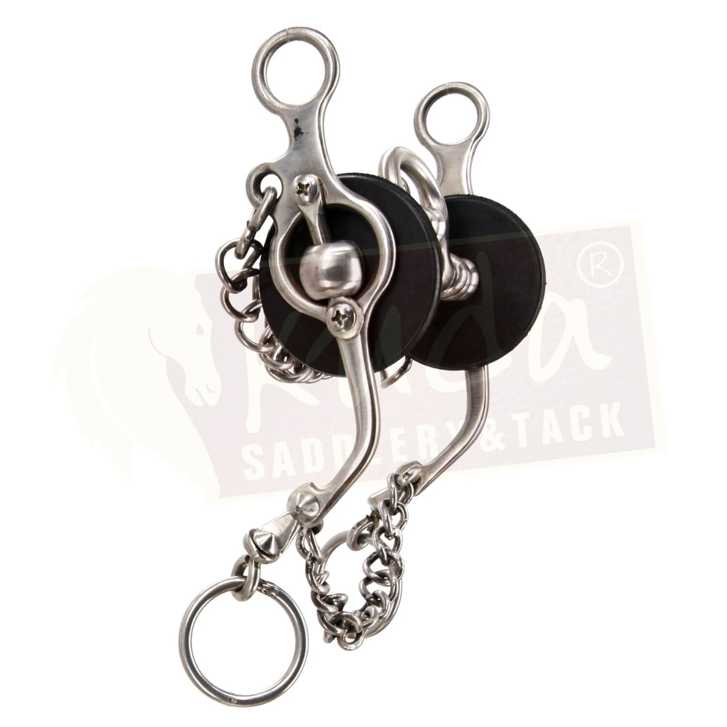 "C" Shank Bit with Interchangeable U Mouthpiece and Small S.S. Rollers