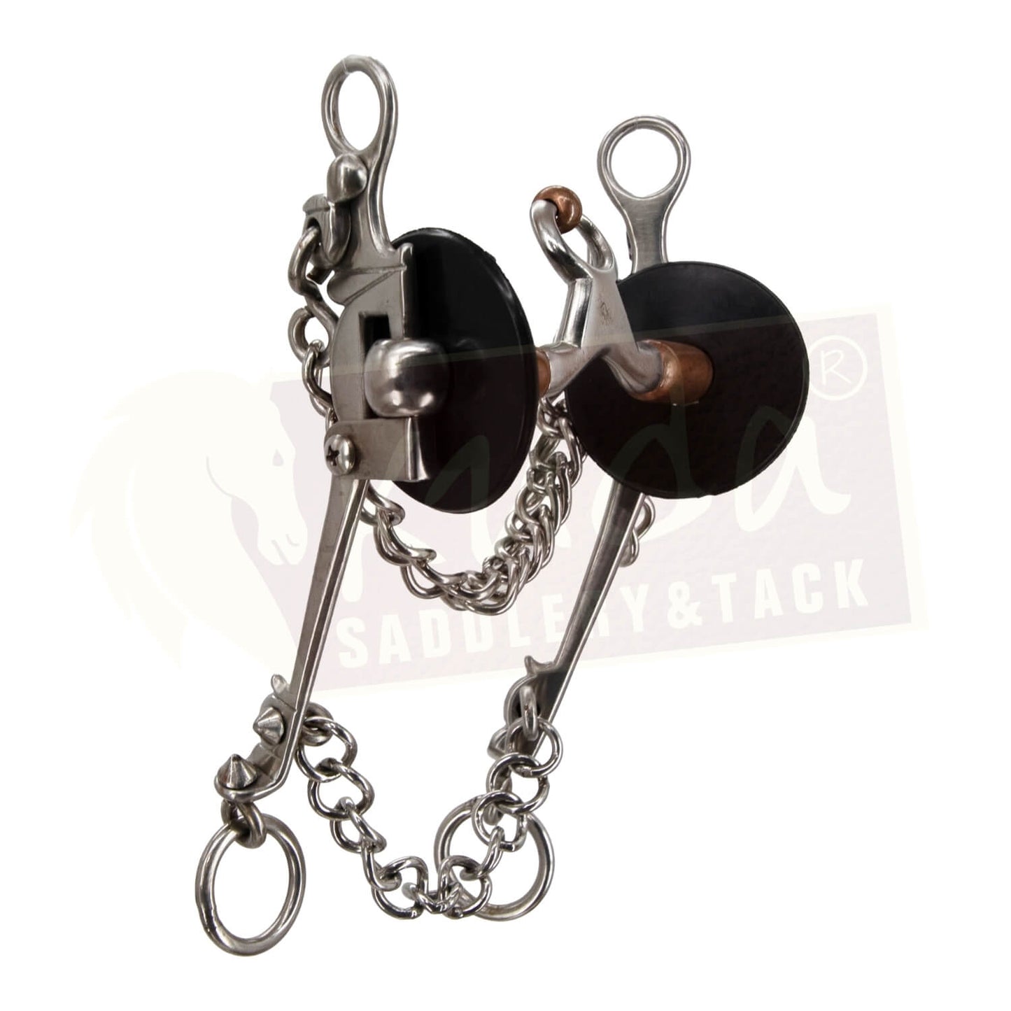 Fish Shank Bit with Interchangeable Mouthpiece, Spoon and Copper Rollers