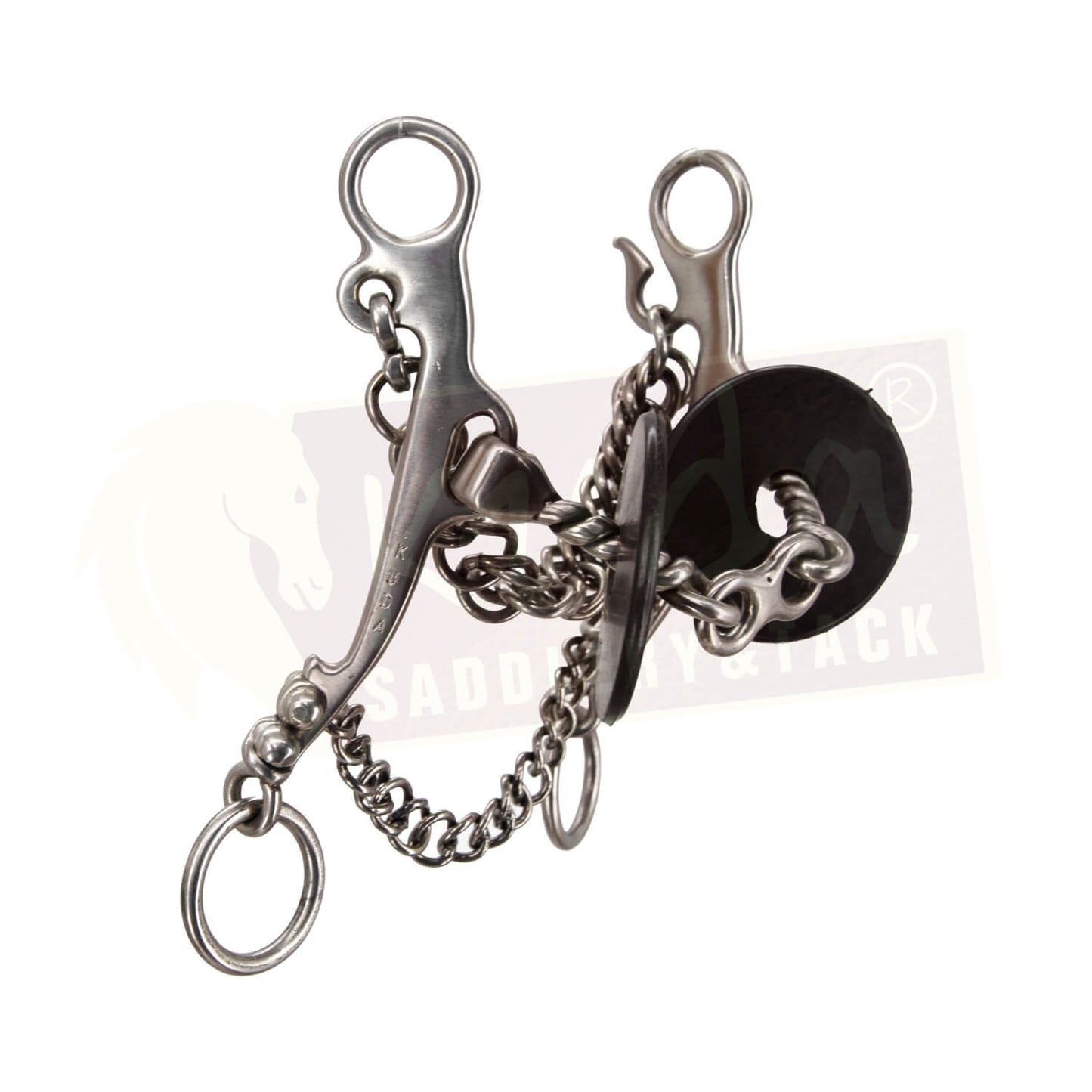 Short "C" Shank Bit with Twisted Wire and Single Snaffle Mouthpiece