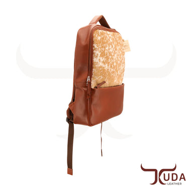 THE SAVANNA - High-quality smooth Brown leather backpack and Speckled Genuine Cowhide