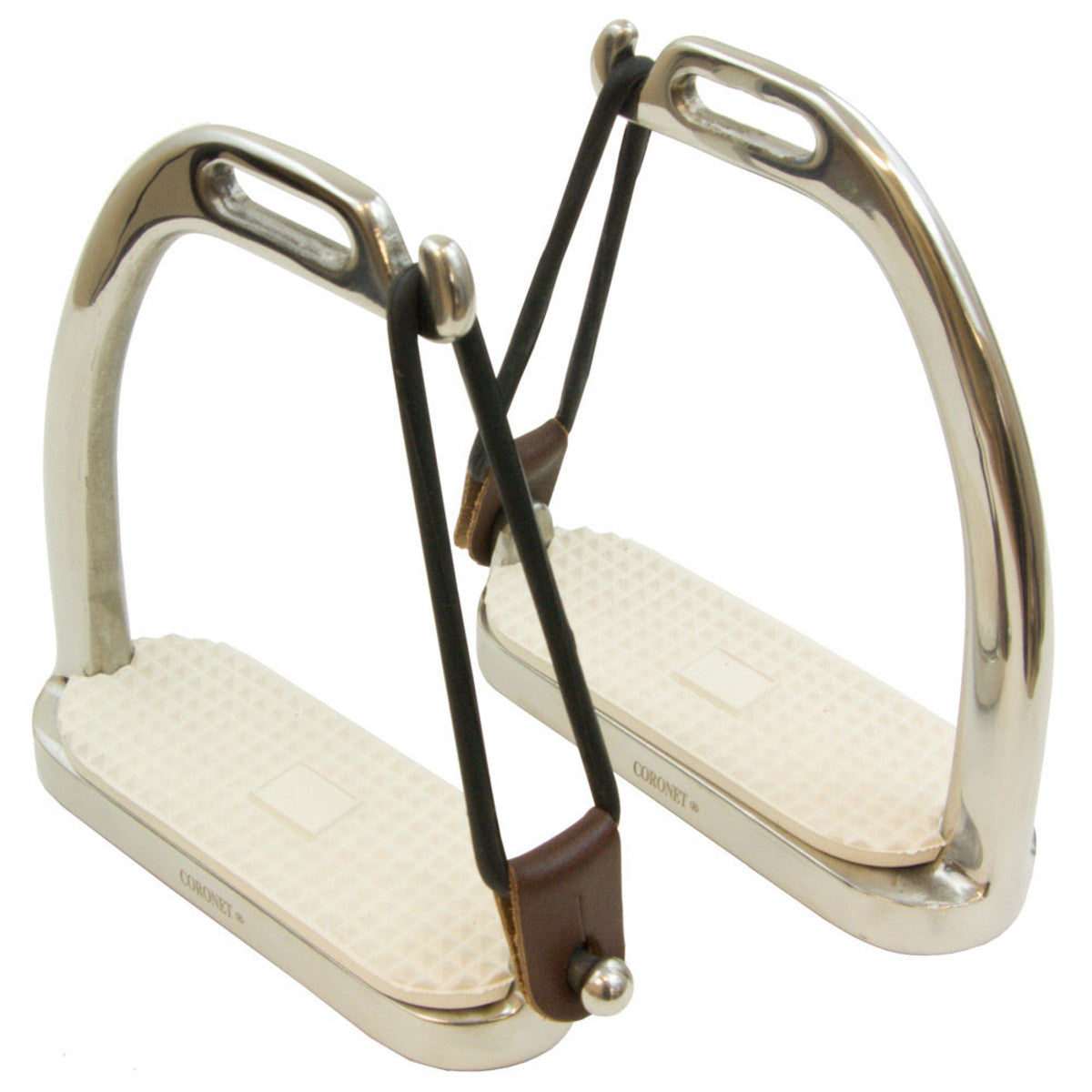 Coronet Peacock Safety Stirrup Irons with Pad