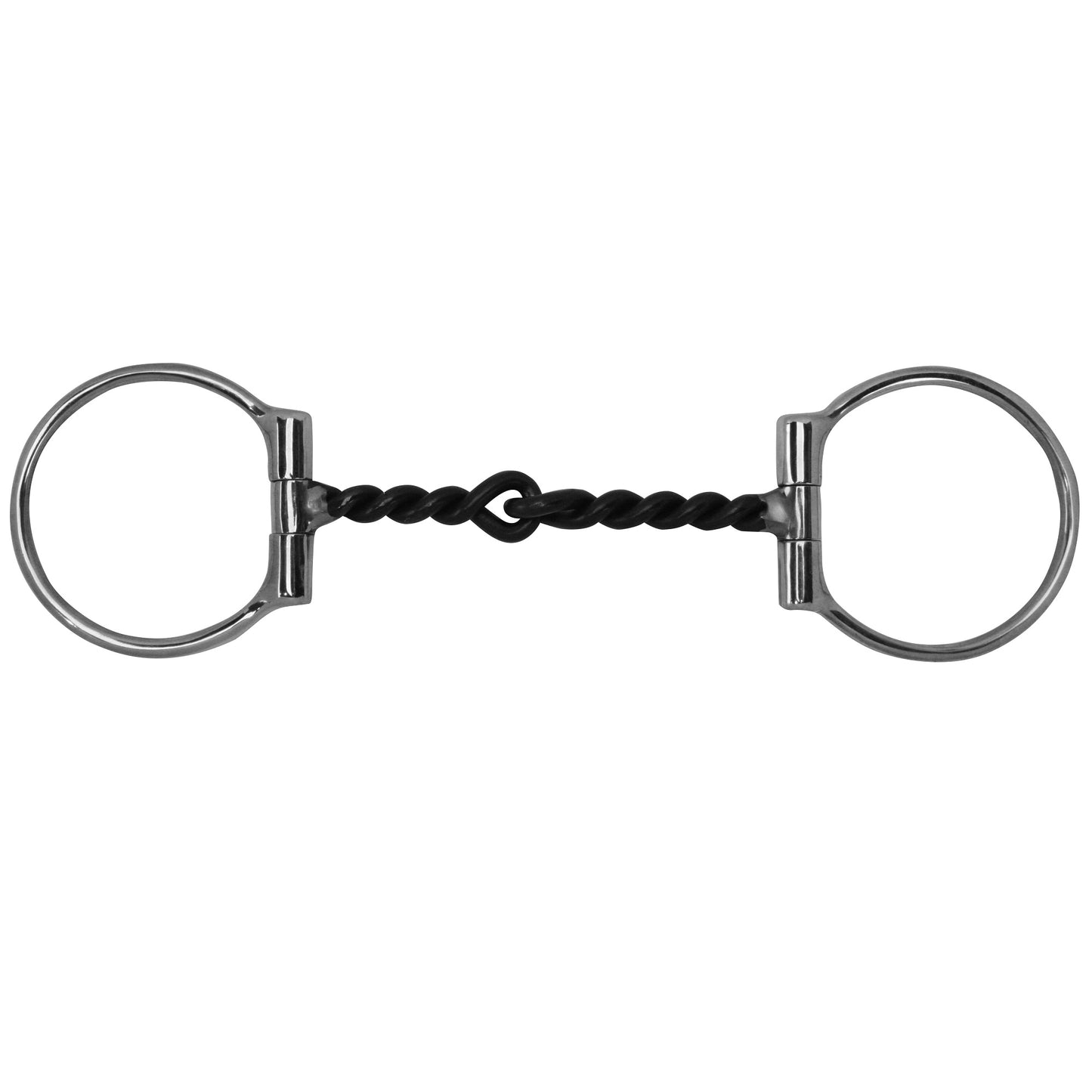 Offset Western Dee with Large Twist Black Steel Snaffle, Size 5"