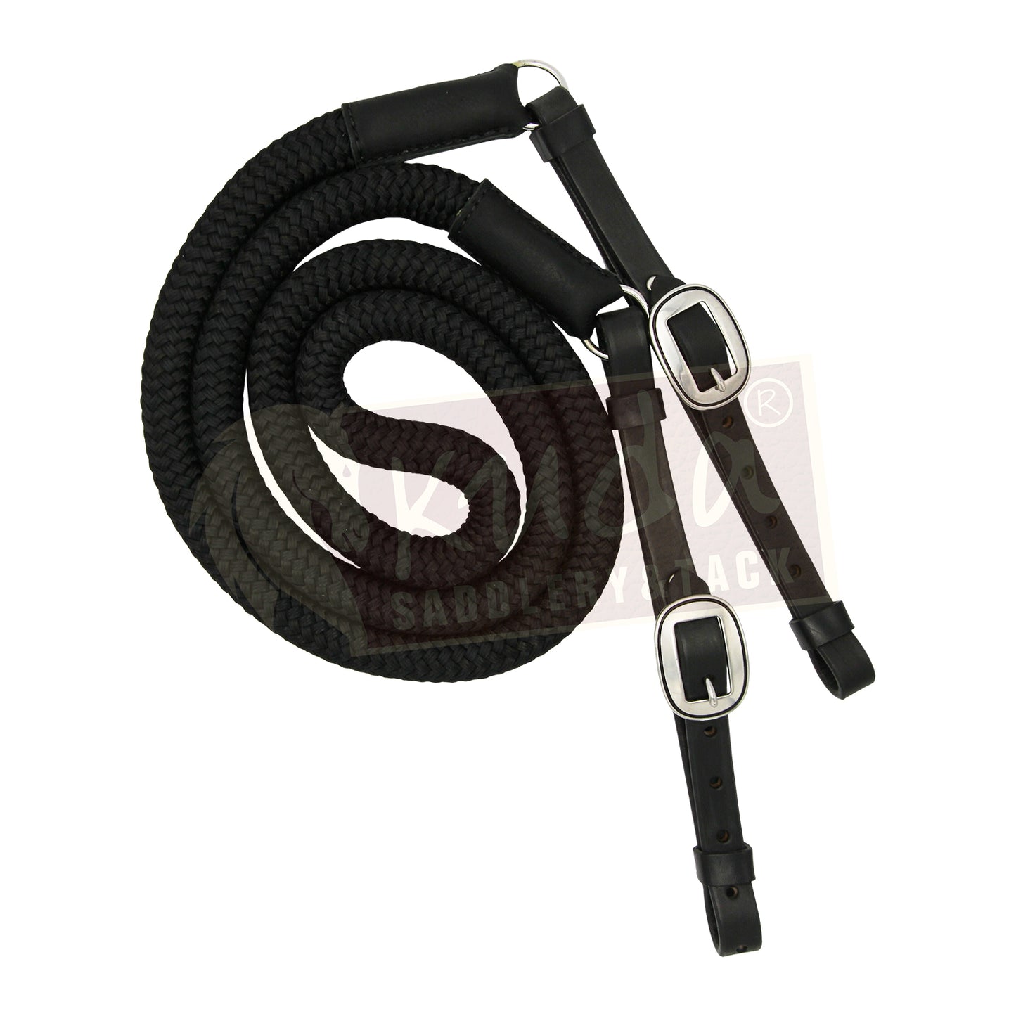 Nylon Reins with Leather Ends - 3/4" (Assorted Colors)
