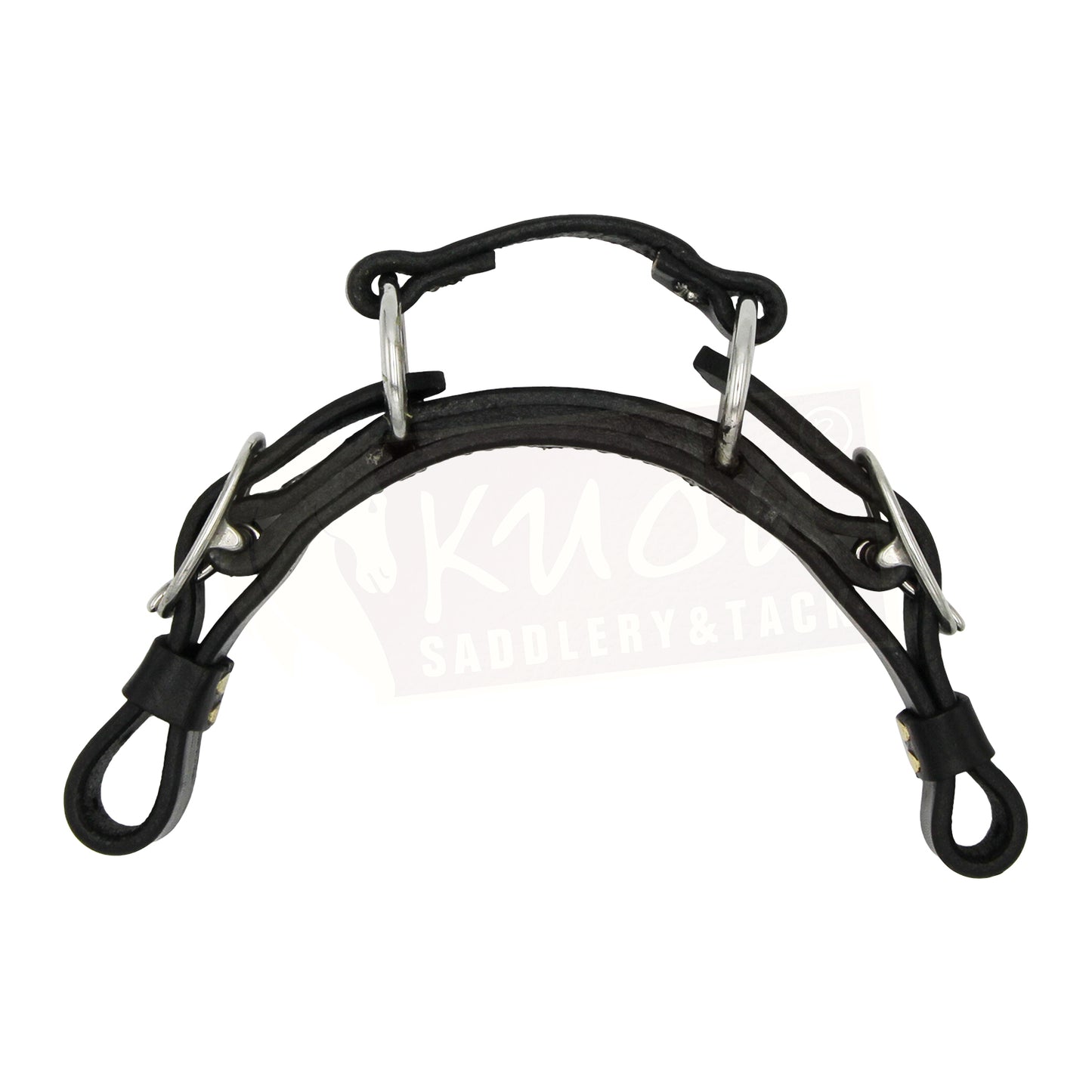 Leather Curb - Flat with 2 S.S. Rings