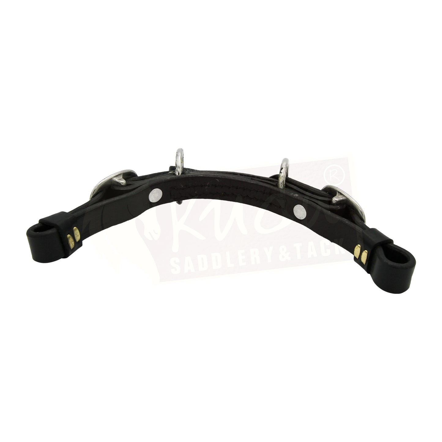 Leather Curb - Flat with 2 S.S. Rings