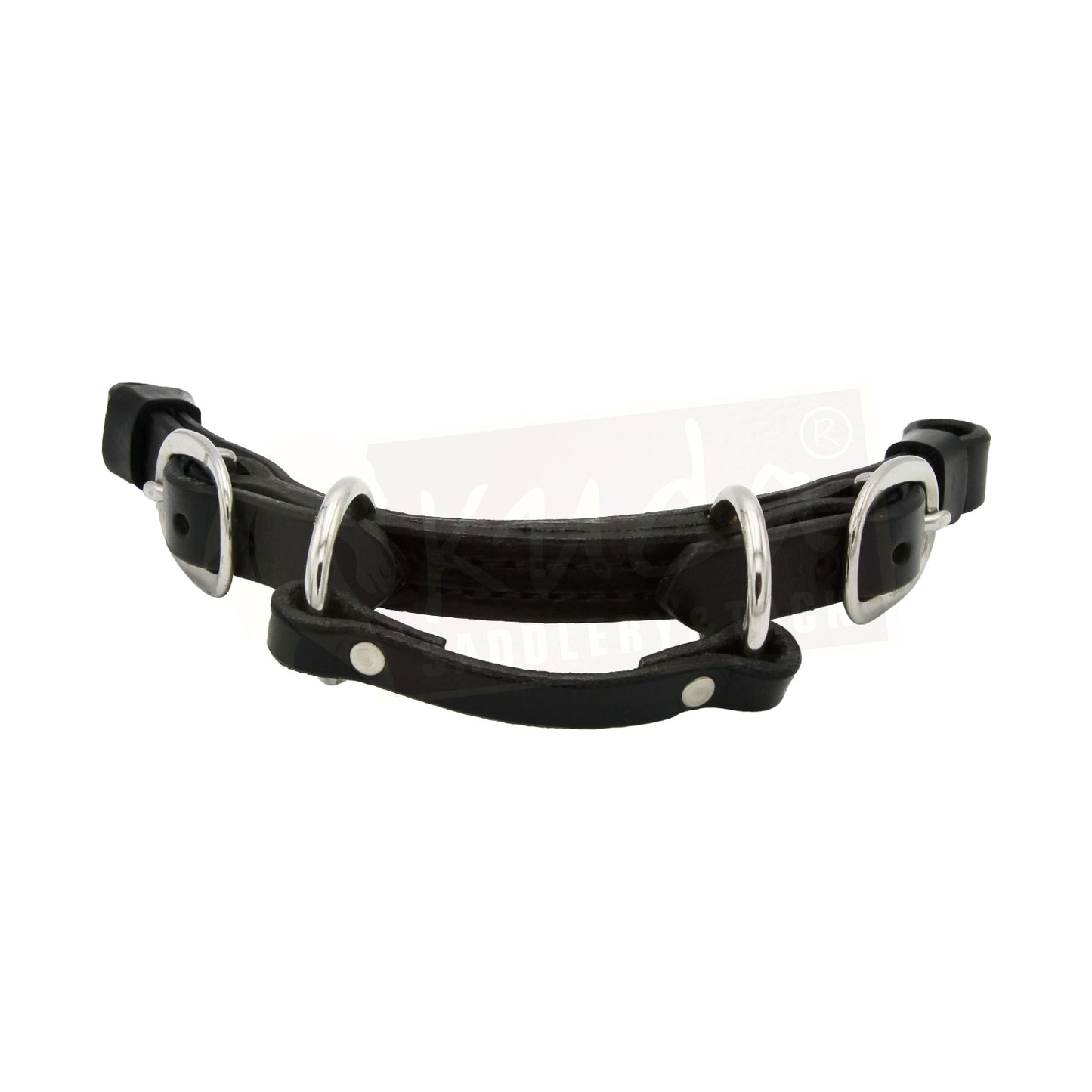 Leather Curb - Flat with 2 S.S. Rings