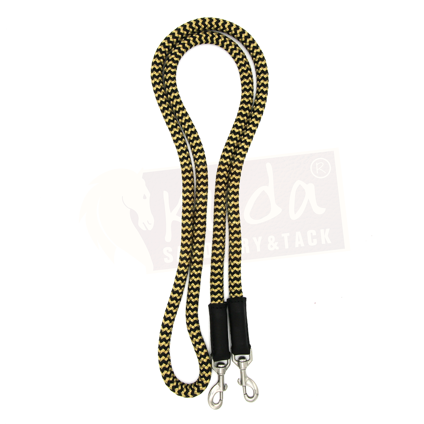 Nylon Reins with S.S Snaps - 5/8" - Black and Gold