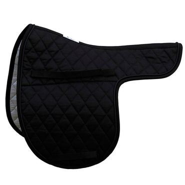 Quilted English Black Saddle Pad - 2 Colors, Select Piping