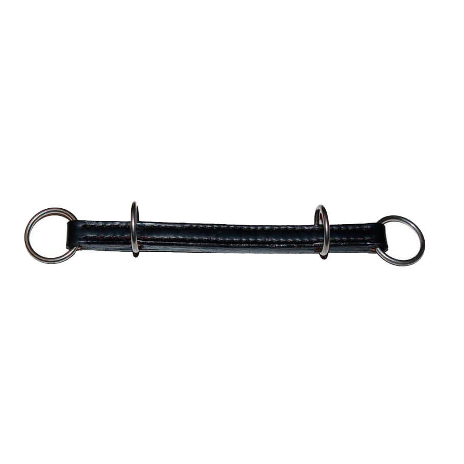 Flat Leather Noseband - 2 Extra Rings