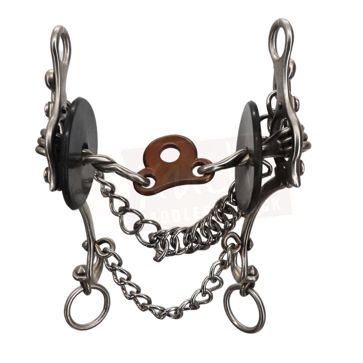 Flat Shank Bit with Interchangeable Mouthpiece Twisted Wire and Double-Jointed Lifesaver Mouthpiece