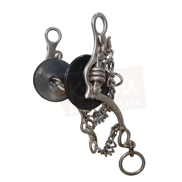 Flat Shank Bit with Interchangeable Mouthpiece Twisted Wire and Double-Jointed Lifesaver Mouthpiece