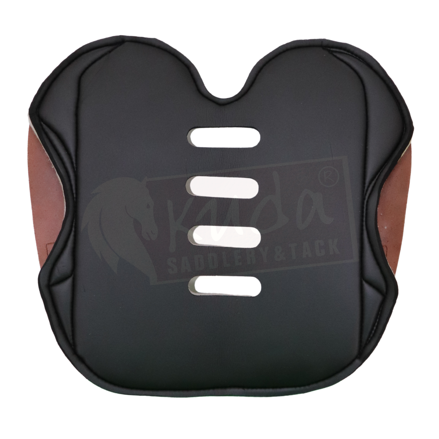 ContourFlex  Gray  Felt /Neoprene  and  Brown leather Saddle Pad