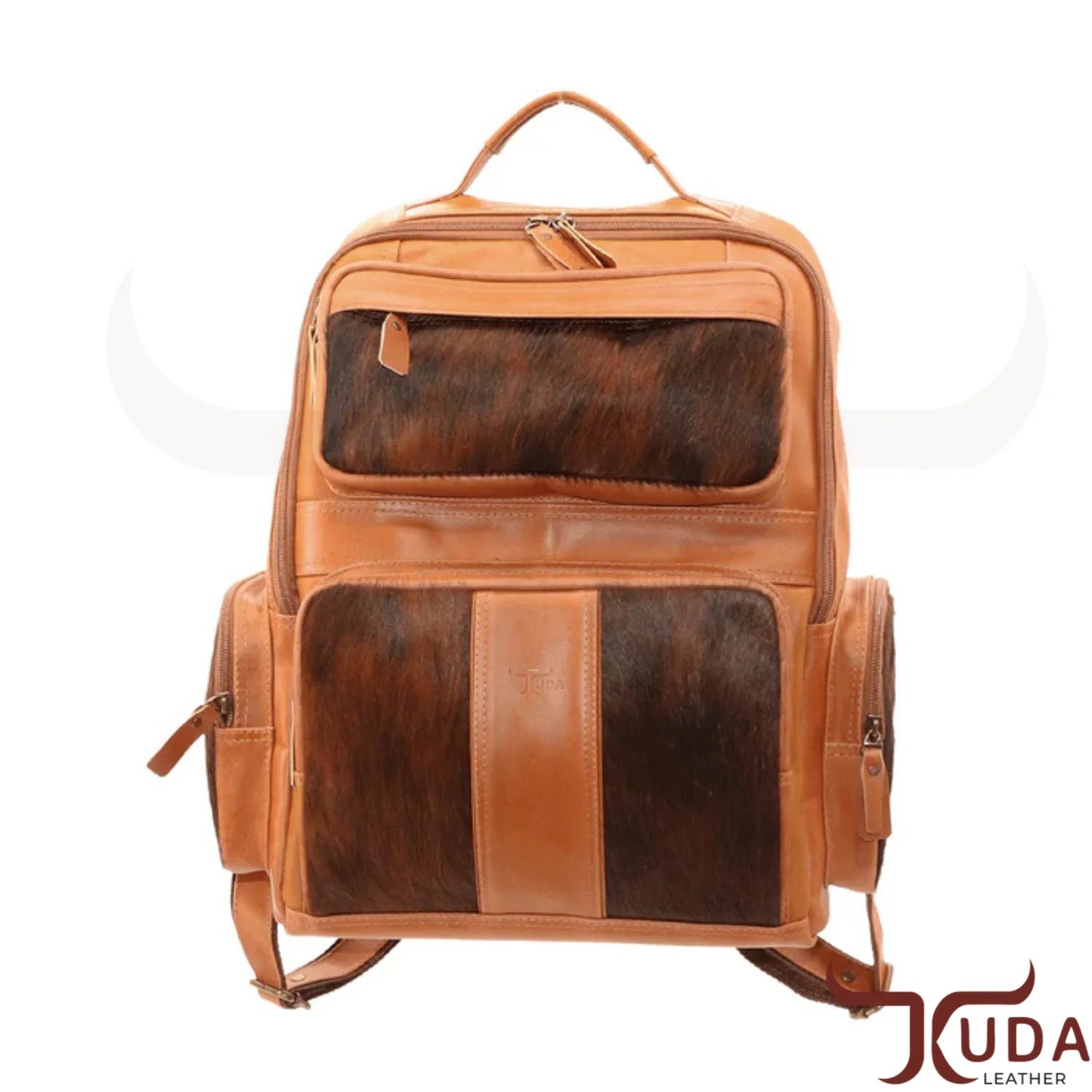 THE BLAKE - Cuero de grano superior color miel y piel de vaca genuina atigrada