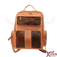 THE BLAKE - Cuero de grano superior color miel y piel de vaca genuina atigrada