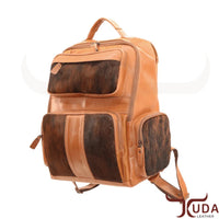 THE BLAKE - Cuero de grano superior color miel y piel de vaca genuina atigrada