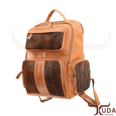 THE BLAKE - Cuero de grano superior color miel y piel de vaca genuina atigrada