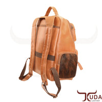 THE BLAKE - Cuero de grano superior color miel y piel de vaca genuina atigrada