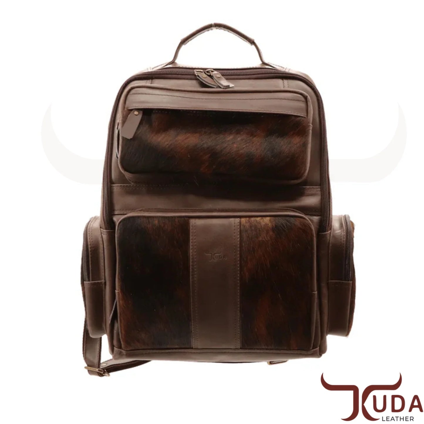 THE BLAKE - Cuero marrón de grano superior y piel de vaca genuina atigrada