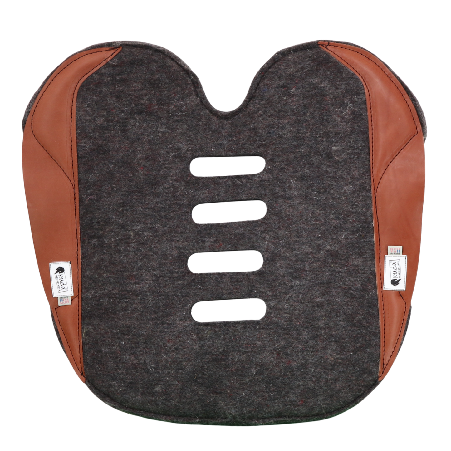 ContourFlex  Gray  Felt /Neoprene  and  Brown leather Saddle Pad