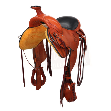 All Around Flex Saddle - 16" Light Oiled XXWide - In Stock