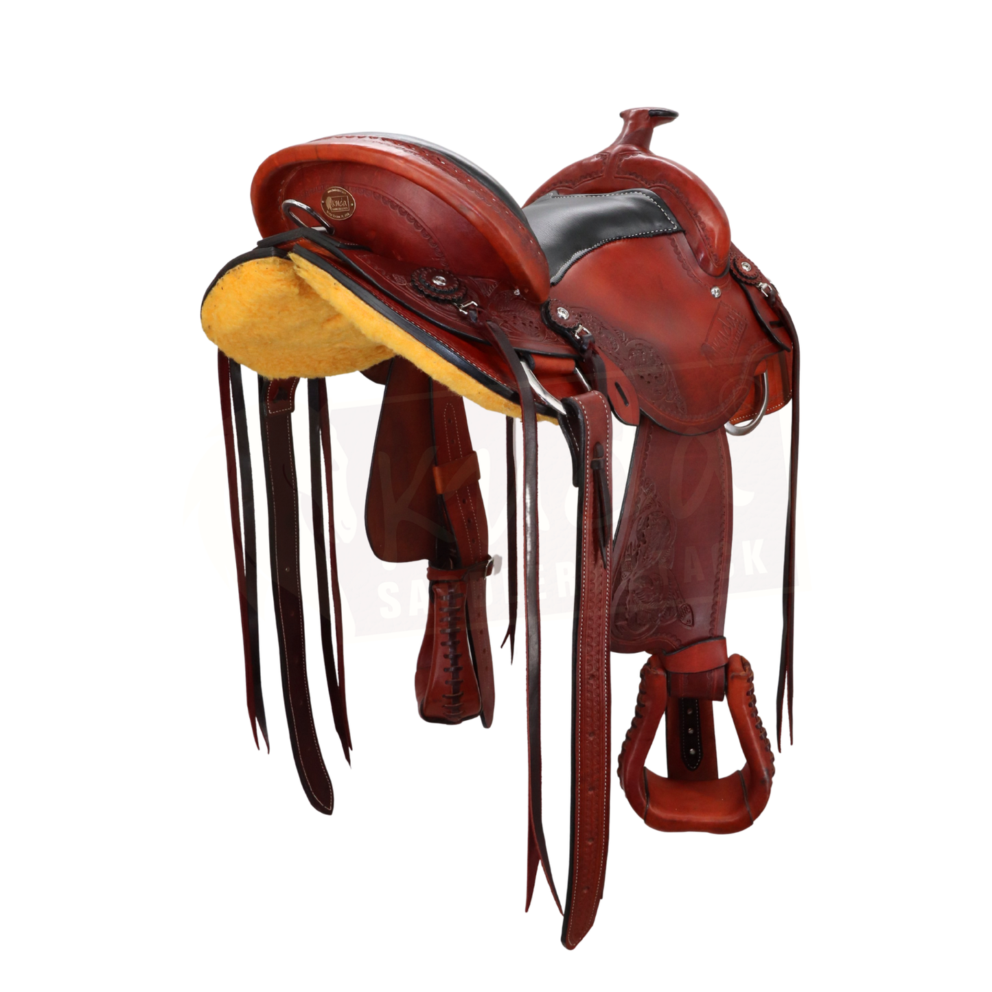 All Around Flex Saddle - 16" Light Oiled XWide - In Stock