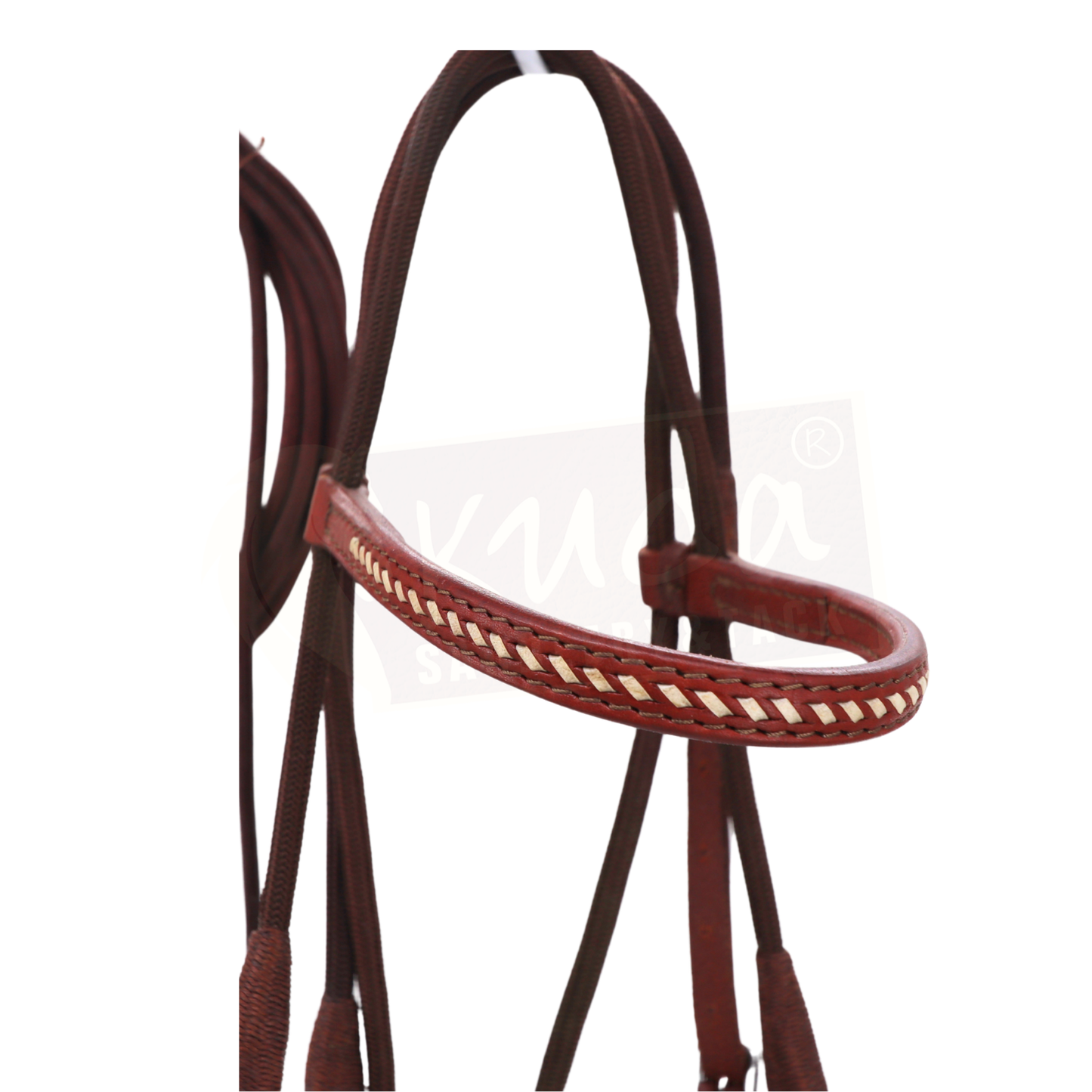 Brown Nylon/leather working bridle