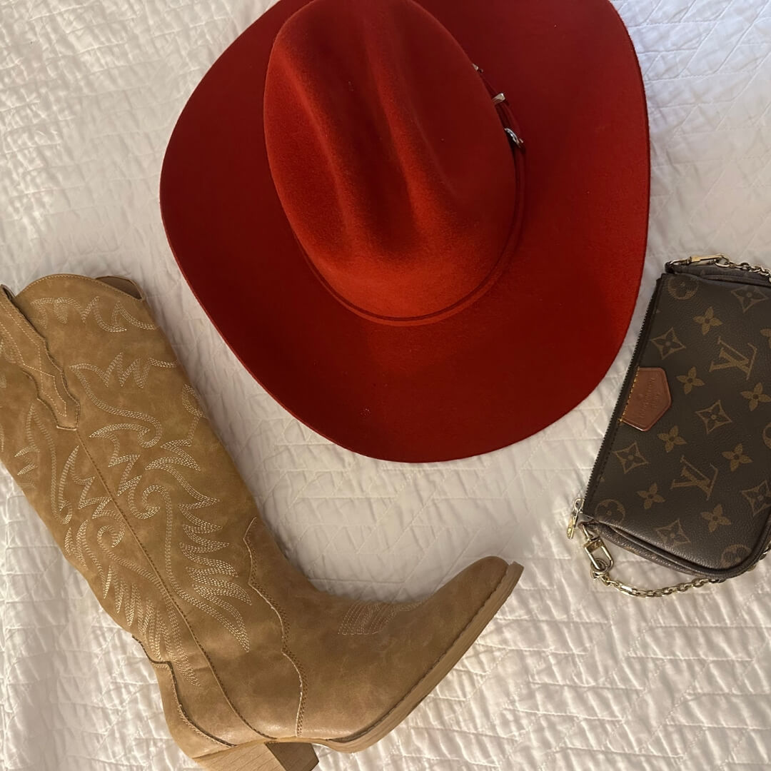 Santafe Western Felt Hat - Red