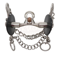 "C" Shank Bit with Interchangeable Mouthpiece, Spoon and Copper Rollers