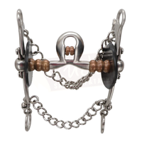 "C" Shank Bit with Interchangeable Mouthpiece, Spoon and Rollers