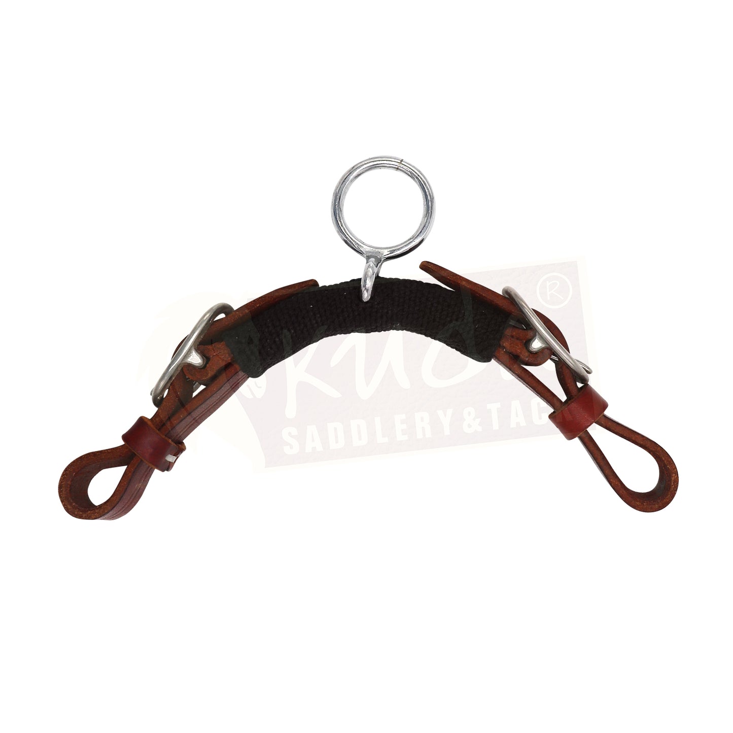 Leather Curb - Braided with a Metal Piece