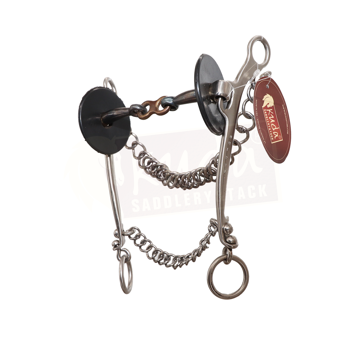 "Fish" Shank Bit, with Sweet Iron Double-Jointed Mouthpiece and French Link