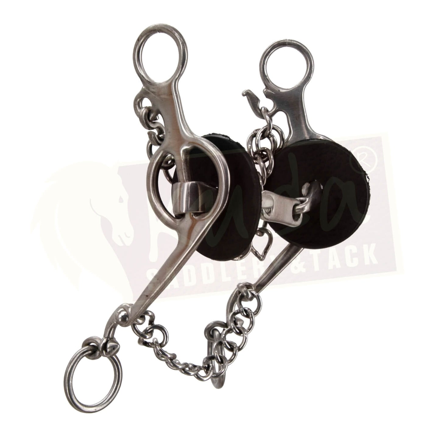 Fish Shank Bit with Double-Jointed Snaffle with Edge