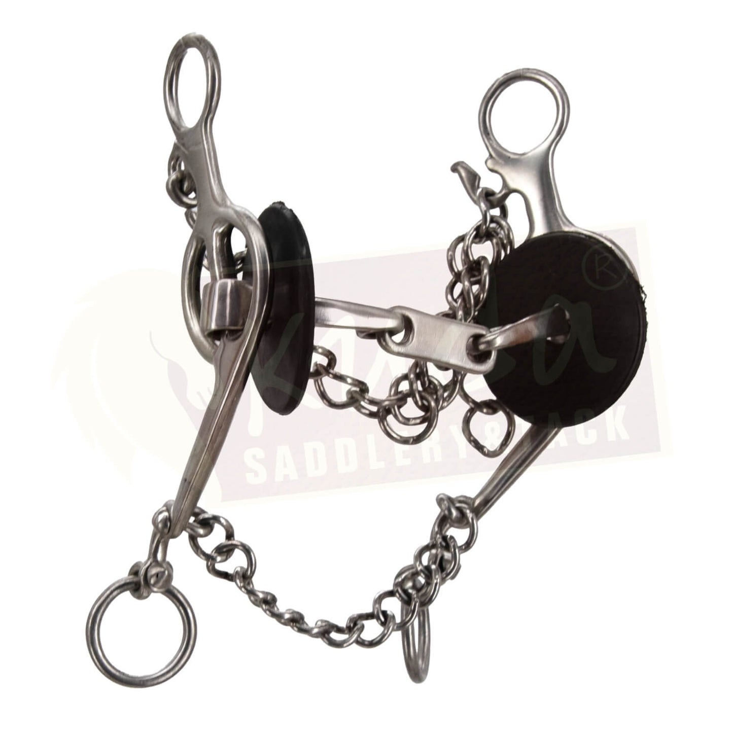 Fish Shank Bit with Double-Jointed Snaffle with Edge