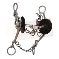 Fish Shank Bit with Double-Jointed Snaffle with Edge