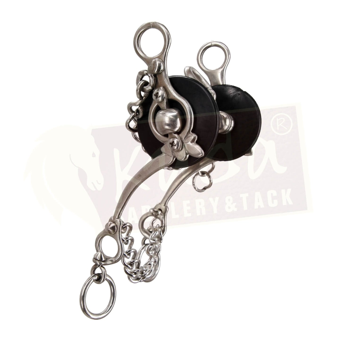 Reverse "C" Shank Bit with Interchangeable Mouthpiece, Spoon and S.S. Rollers