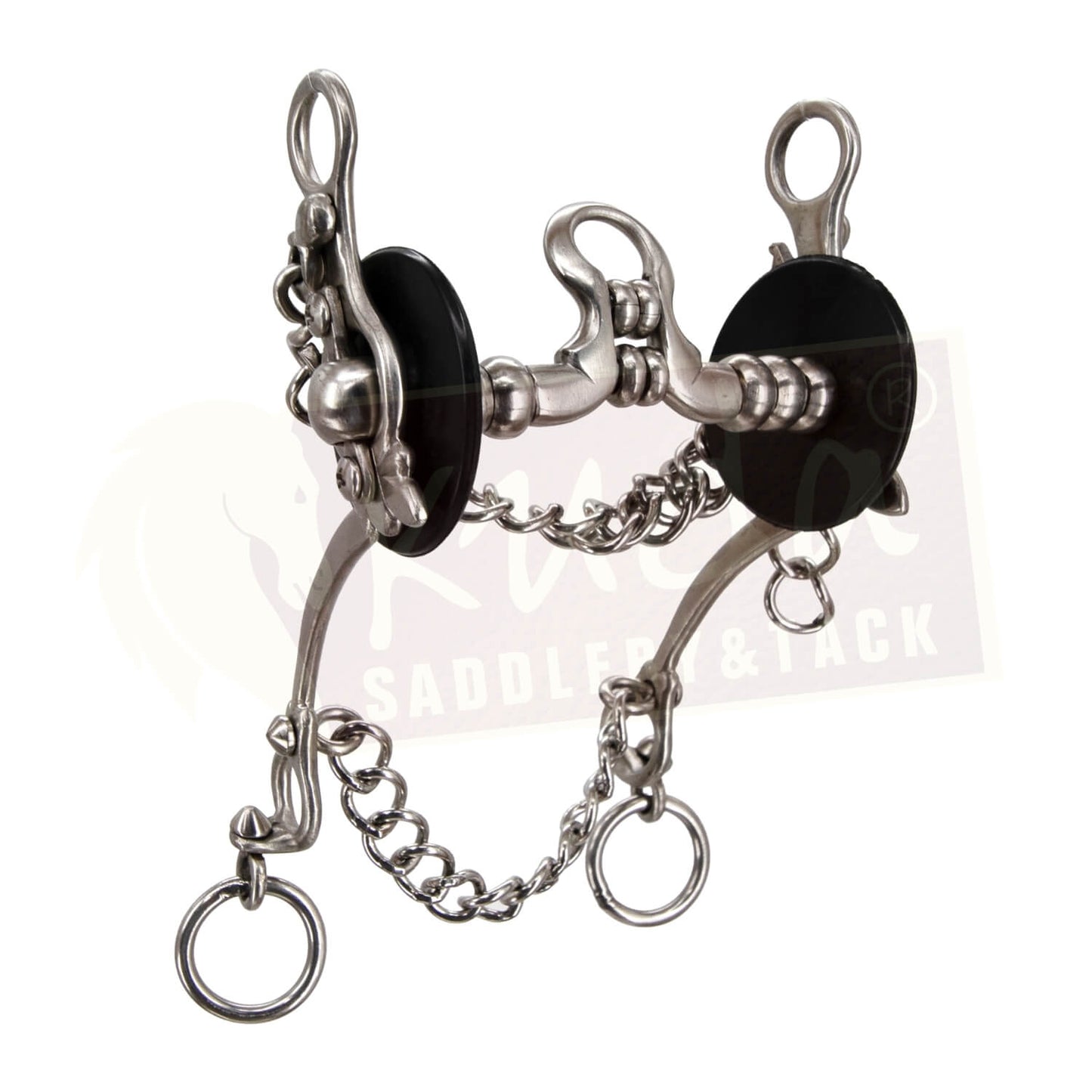 Reverse "C" Shank Bit with Interchangeable Mouthpiece, Spoon and S.S. Rollers