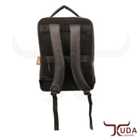 THE SAVANNA - High-quality smooth Black leather backpack and Speckled Genuine Cowhide