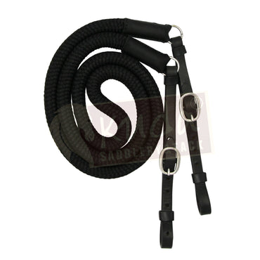Nylon Reins with Leather Ends - 3/4" (Assorted Colors)