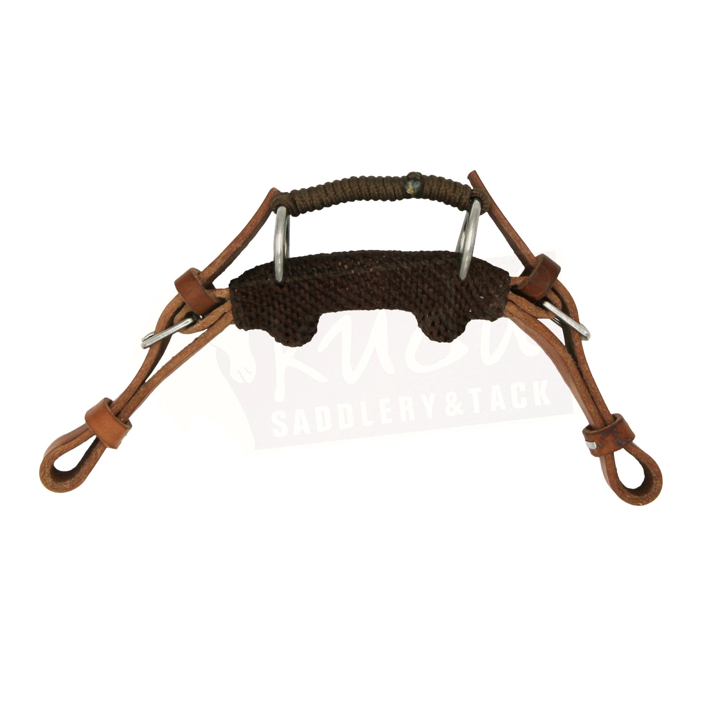 Leather Curb - Braided with 2 Knobs