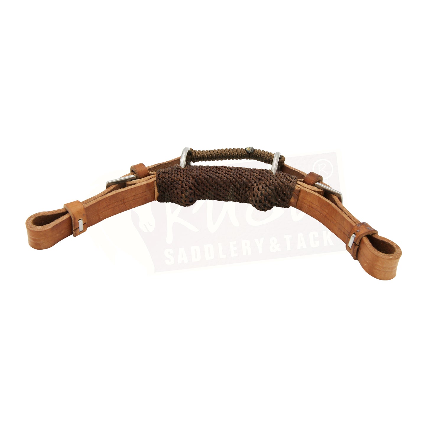 Leather Curb - Braided with 2 Knobs