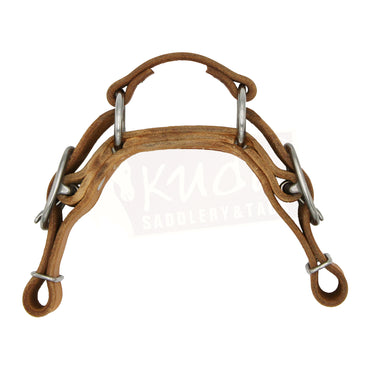 Leather Curb - Flat with 2 S.S. Rings